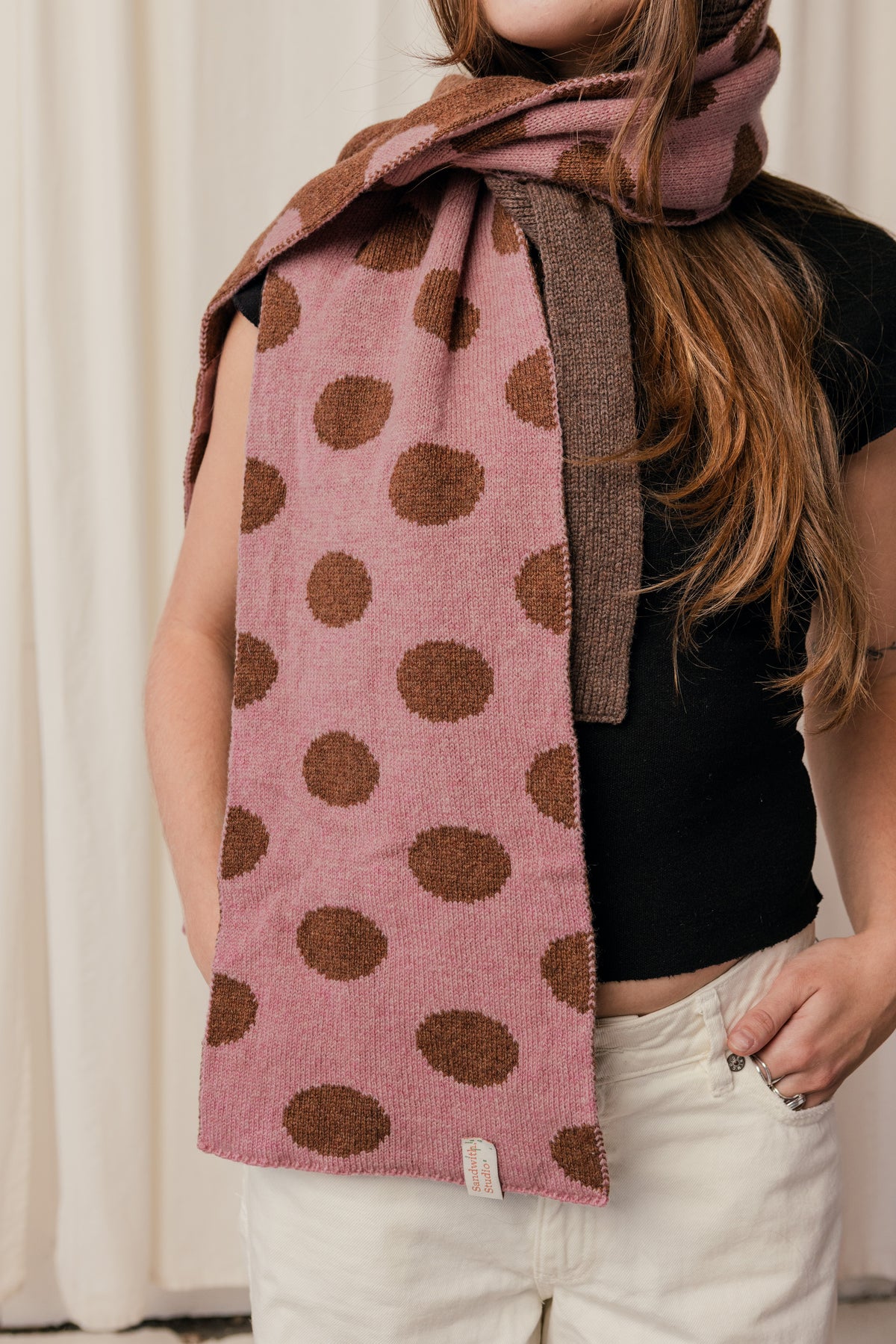 Spotty lambswool scarf