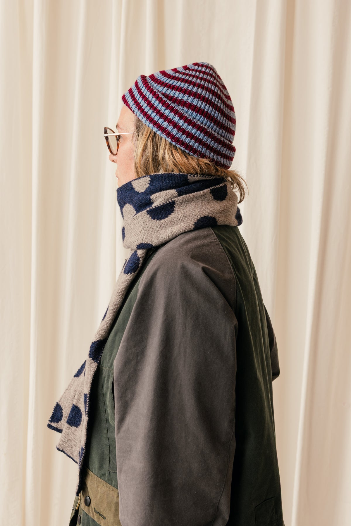 Spotty lambswool scarf