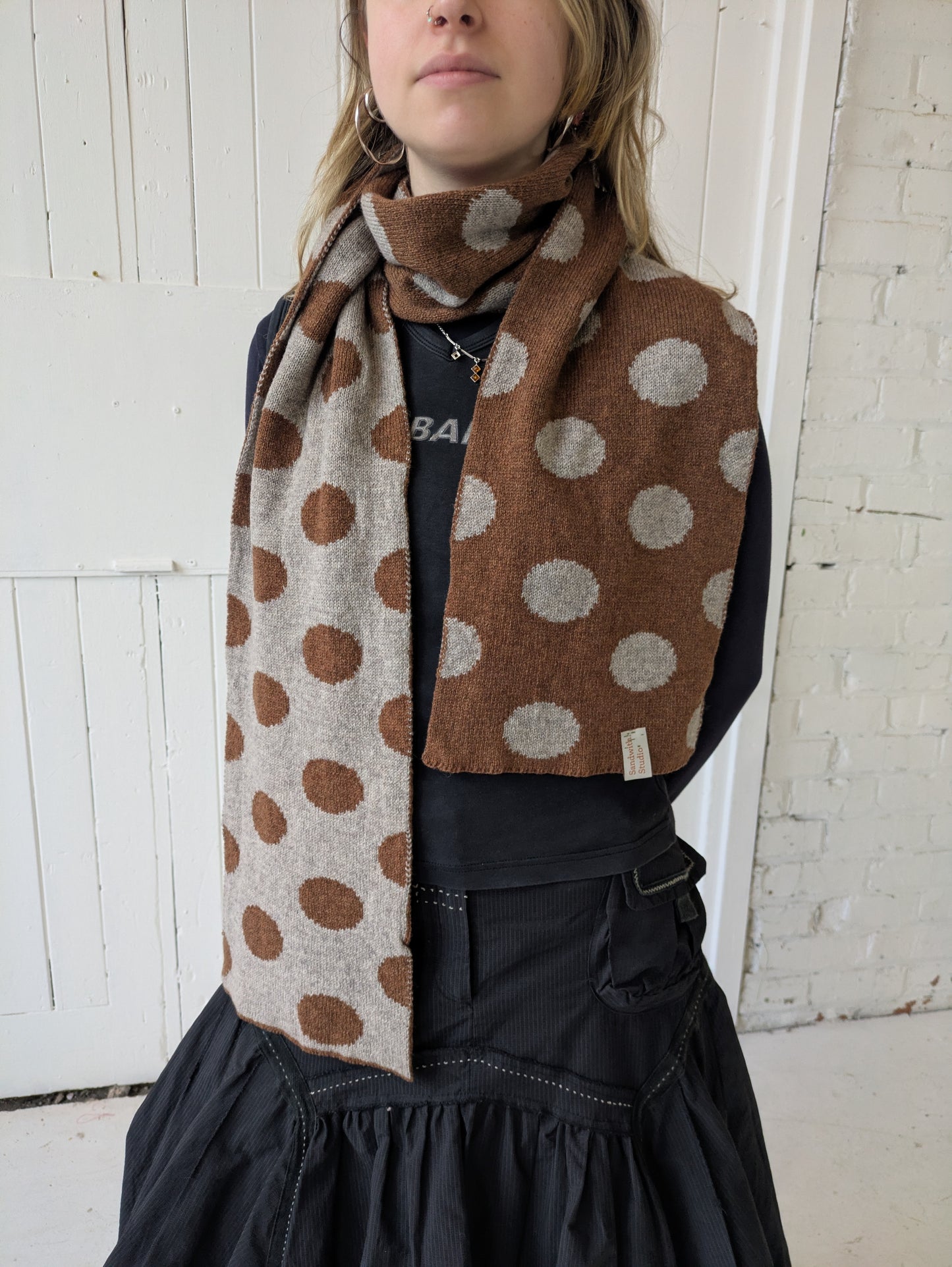 Spotty lambswool scarf